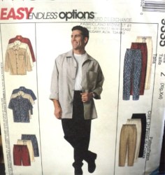 9335 McCalls MR SS-LS LOOSE SHIRT, PANTS,  SHORTS PATTERN XL-XXL 42-48''WST or SM-LARGE UNCUT CHOICE